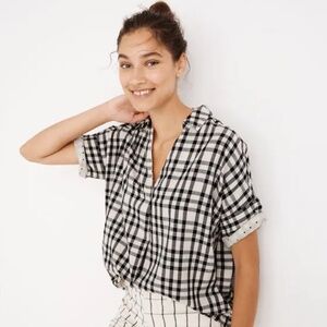Madewell Courier Button-Back Shirt in Double-Faced Plaid